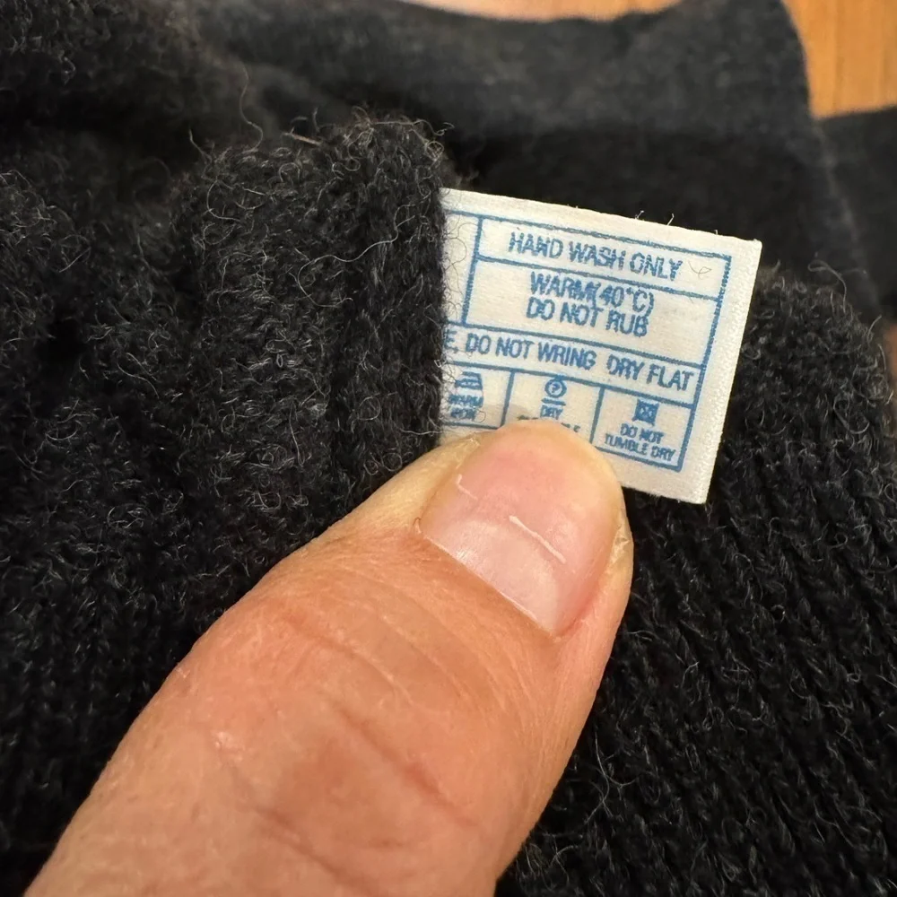 CLAN ROYAL Vintage Lambswool Sweater sz L Scotland Golf gray White black - Picture 6 of 7